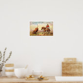 Victoriaans Era Westerne Rodeo Spool Advertentie Poster (Keuken)