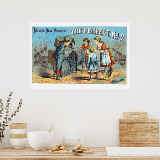 Victoriaans-erasnaaimachine Poster (Keuken)