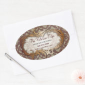 Victoriaans esthetische damask promotionele Sticke Ovale Sticker (Envelop)