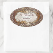 Victoriaans esthetische damask promotionele Sticke Ovale Sticker (Tas)