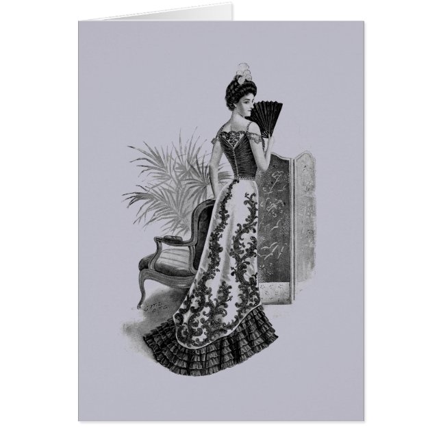 Victoriaans Evening Gown Lavender Gray (Voorkant)