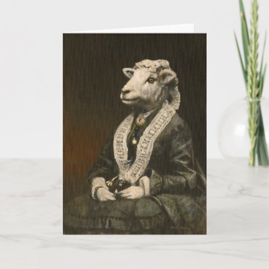 Victoriaans Ewe Lady Gretings Kaart (Voorkant)