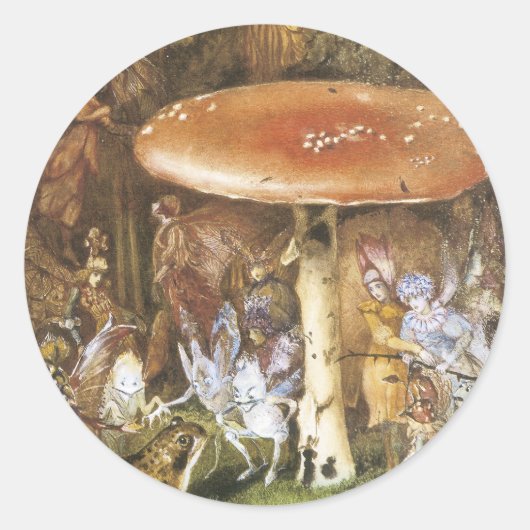 Victoriaans Faerie Sticker - Mushroom (Voorkant)