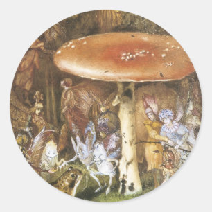 Victoriaans Faerie Sticker - Mushroom