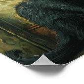  Victoriaans Fairy & Black Cat in de Loo Art Poster (Hoek)