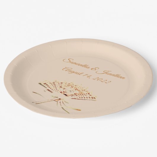 Victoriaans Fan Thlekatholieke bruiloft Papieren Bordje (Gekanteld)