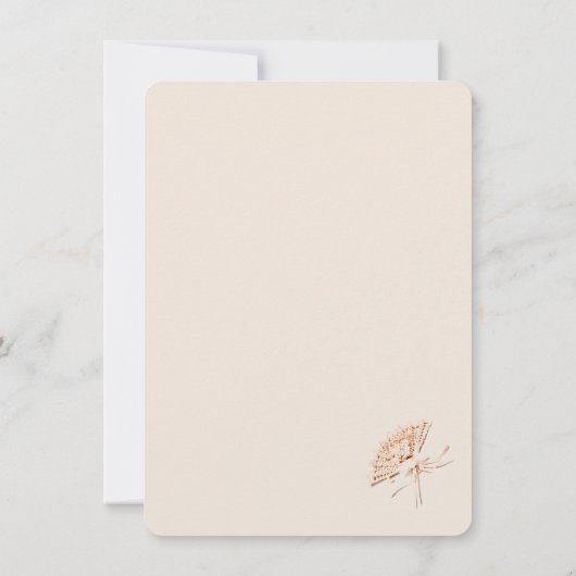 Victoriaans Fan Wedding sparen de Datum Save The Date (Achterkant)