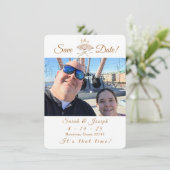 Victoriaans Fan Wedding sparen de Datum Save The Date (Staand voorkant)