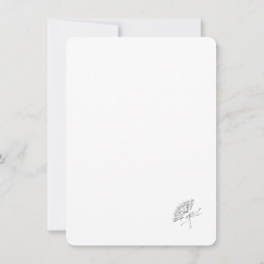 Victoriaans Fan Wedding sparen de Datum Save The Date (Achterkant)