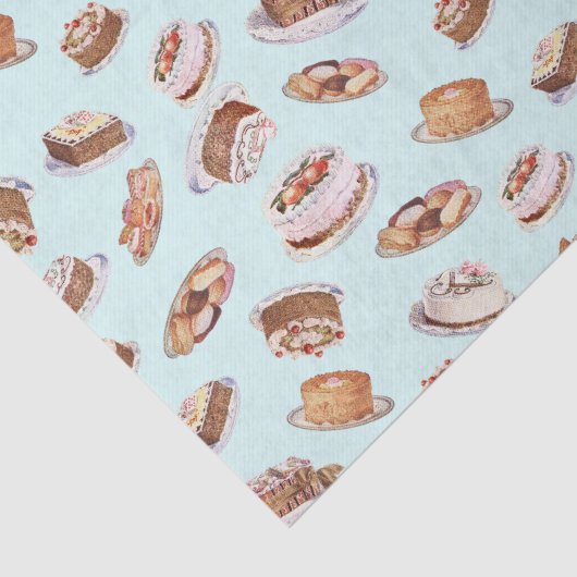Victoriaans Fancy cakes en snoeppatroon Tissuepapier (Detail)