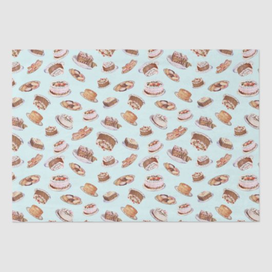  Victoriaans Fancy cakes en snoeppatroon Tissuepapier (Voorkant)