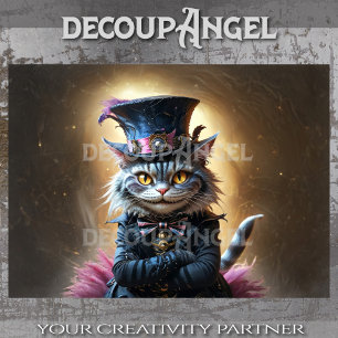 Victoriaans Fantasy Cheshire Cat - Decoupage Tissuepapier