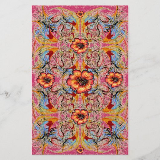 Victoriaans Fantasy Floral Scrapbook Craft Paper Briefpapier (Voorkant)