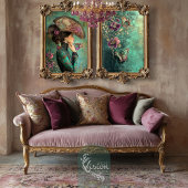 Victoriaans Fantasy Portret Vlinders Barok Tissuepapier