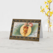 Victoriaans Fate Halloween Wenskaart Kaart (Gele Bloem)