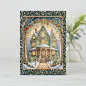  Victoriaans Feest Kaart (Staand voorkant)