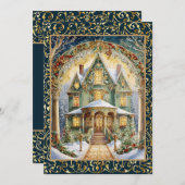  Victoriaans Feest Kaart (Voorkant / Achterkant)