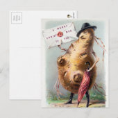  Victoriaans feestdag Briefkaart (Voorkant / Achterkant)