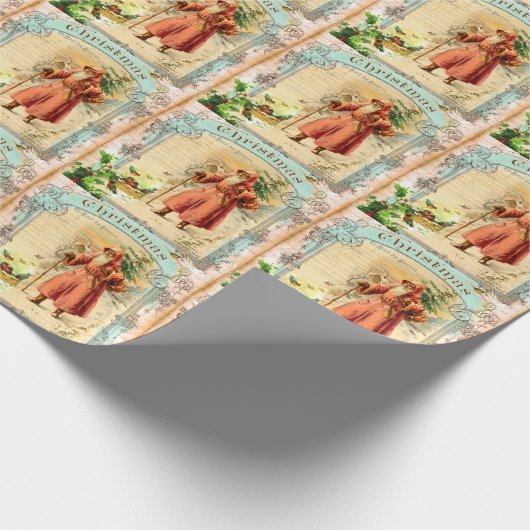 Victoriaans feestdag cadeaupapier (Hoek)