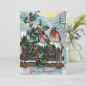 Victoriaans feestdag met kerstfeest Kaart (Staand voorkant)