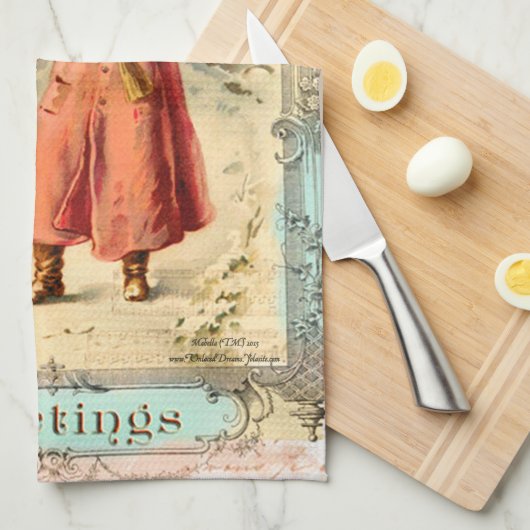 Victoriaans feestdag theedoek (Quarter Fold)