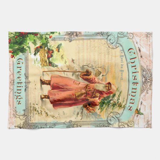 Victoriaans feestdag theedoek (Horizontaal)