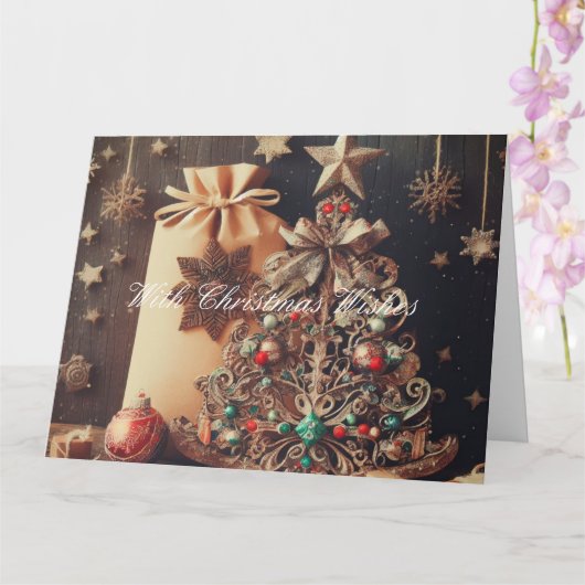 Victoriaans feestelijke kerst kaart (Orchidee)