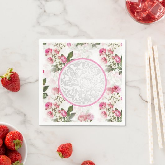 Victoriaans feestservies bloem papier servet (Insitu)