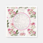 Victoriaans feestservies bloem papier servet (Voorkant)