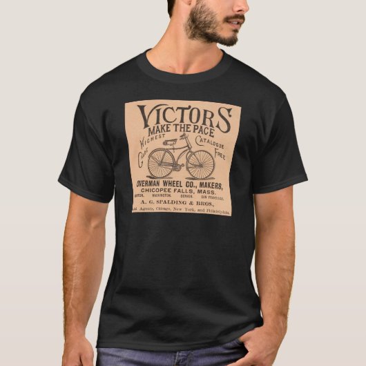 Victoriaans fietsreclame T-shirt (Voorkant)