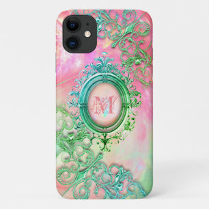 Victoriaans filigraan opaal look roze blauwgroen e Case-Mate iPhone case
