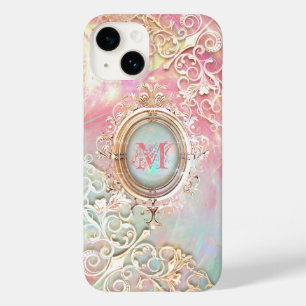 Victoriaans filigraan opaal look roze blauwgroen g Case-Mate iPhone 14 hoesje