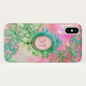 Victoriaans filigree opal gem roze blauwgroen Case-Mate iPhone case (Achterkant (horizontaal))