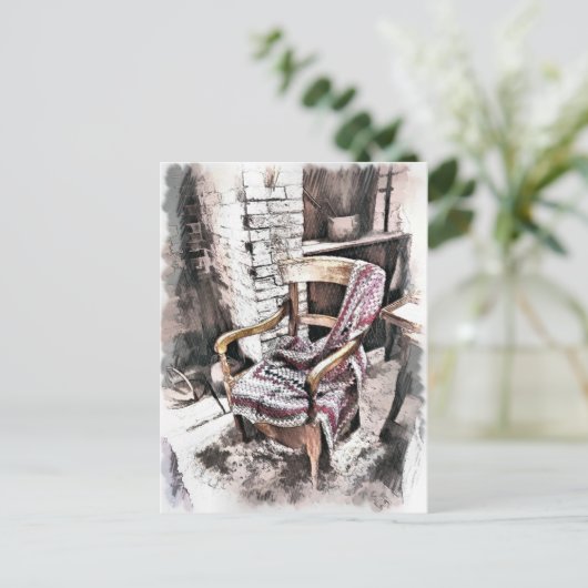 VICTORIAANS FIRESIDEVOORZITTER BRIEFKAART (Staand voorkant)