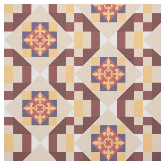  Victoriaans Fleur de Lis Tegel Pattern Stof (Swatch)