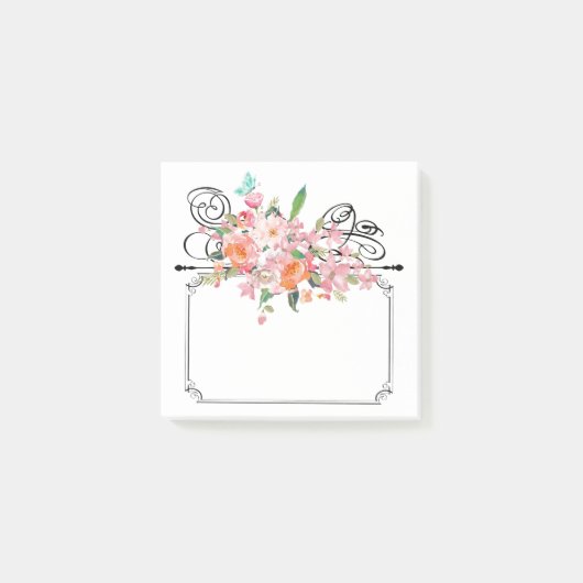 Victoriaans floraal ophangteken post-it® notes (Voorkant)