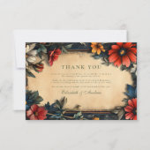 Victoriaans Floral Art Nouveau bruiloft Bedankkaart (Voorkant)