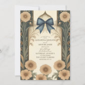 Victoriaans  Floral Art Nouveau bruiloft Kaart (Voorkant)