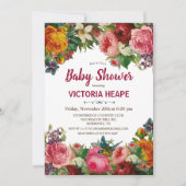  Victoriaans Floral Baby shower Invitation Kaart (Voorkant)