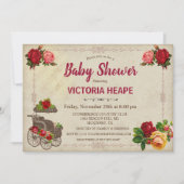  Victoriaans Floral Baby shower Invitation Kaart (Voorkant)