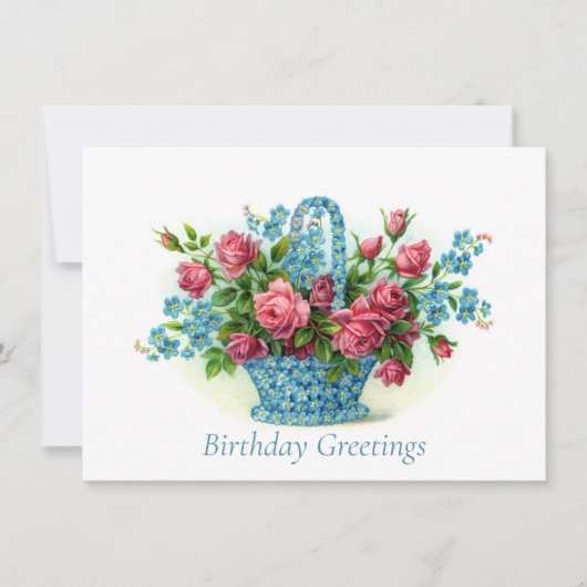 Victoriaans Floral Birthday Greetings Briefkaart (Voorkant)