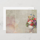 Victoriaans Floral Briefkaart (Voorkant / Achterkant)