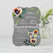 Victoriaans Floral Calla Lilies Bouquet Blossom Kaart (Staand voorkant)