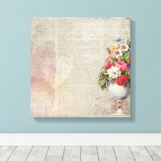 Victoriaans Floral Canvas Afdruk (Insitu (Houten vloer))