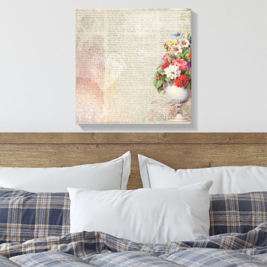 Victoriaans Floral Canvas Afdruk (Insitu (Slaapkamer))