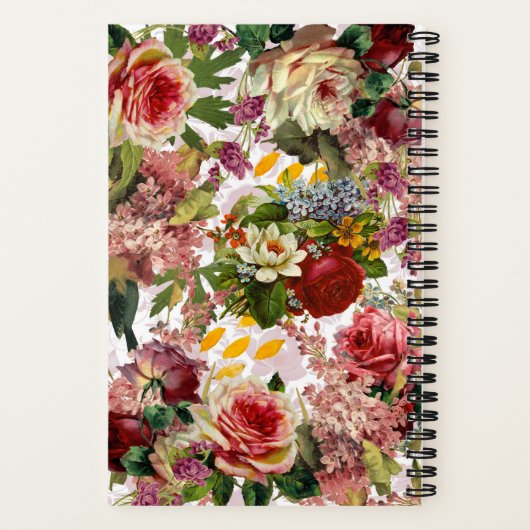 Victoriaans Floral Collage | Gepersonaliseerd mono Notitieboek (Achterkant)