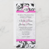 Victoriaans Floral Damask Swirls Wedding Invitatio Kaart (Voorkant)