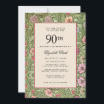 Victoriaans Floral Elegant  90th Birthday Kaart<br><div class="desc">Victoriaans Floral Elegant  90th Birthday Uitnodiging</div>