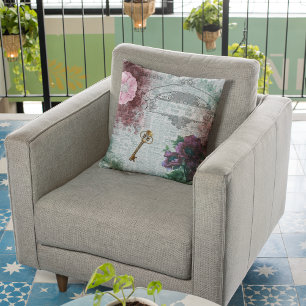 Victoriaans Floral Ephemera Home Decor Kussen