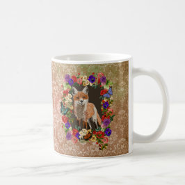 Victoriaans Floral Fox & Butterfly Coffee Cup Mok